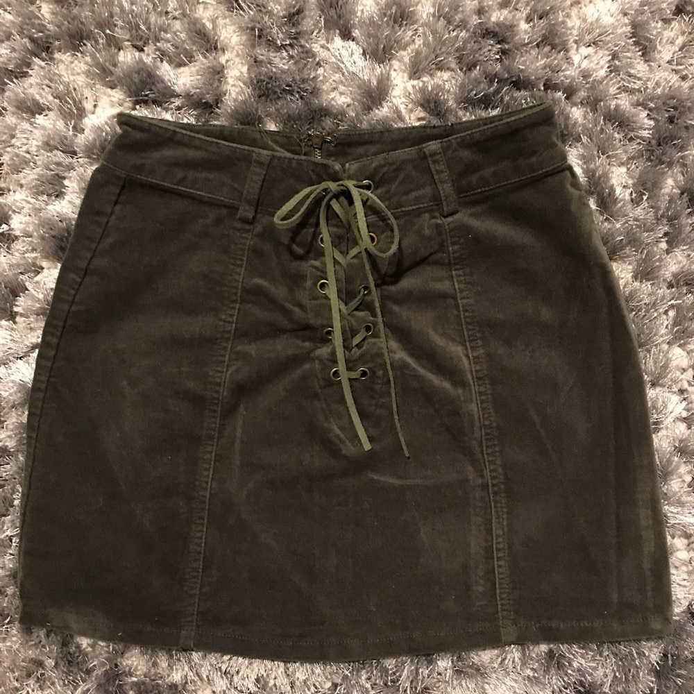 Army Green Velvet Skirt!